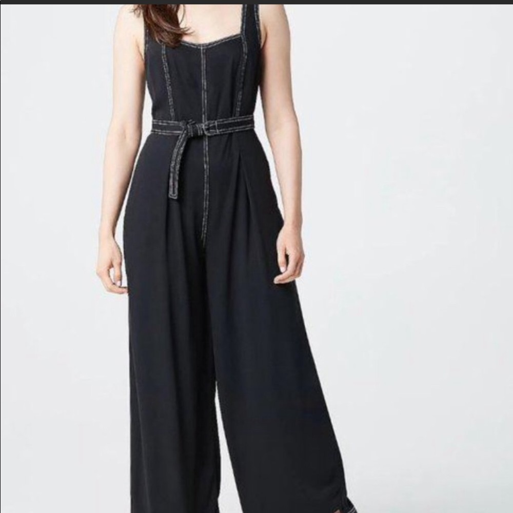 Peace Love World Woven Jumpsuit BLACK size 18W